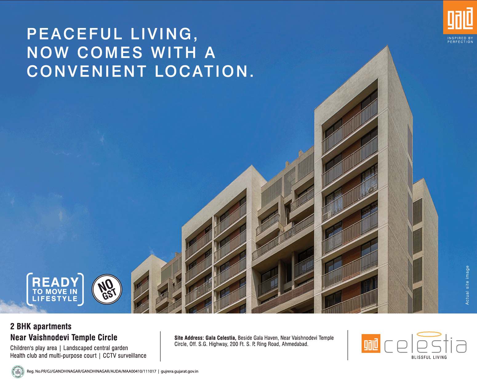 Book ready to move 2 BHK homes at Gala Celestia in Vaishnodevi Circle, Ahmedabad Update